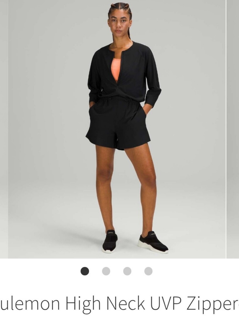 Lululemon Women's Black High Neck UVP Zippered Romper Size 6